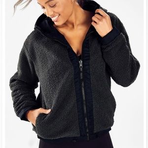 Fabletics Grey/Navy Reversible Fleece Jacket